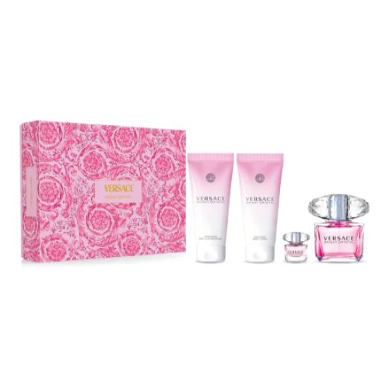 Versace Bright Crystal 100ml EDT + 5 ml mini + 100ml Body Lotion + 100ml Shower Gel