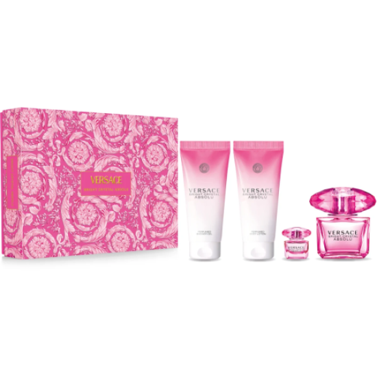 Versace Bright Crystal Absolu 90ml EDP + 100ml Body Lotion + 100ml Shower Gel + Make up case