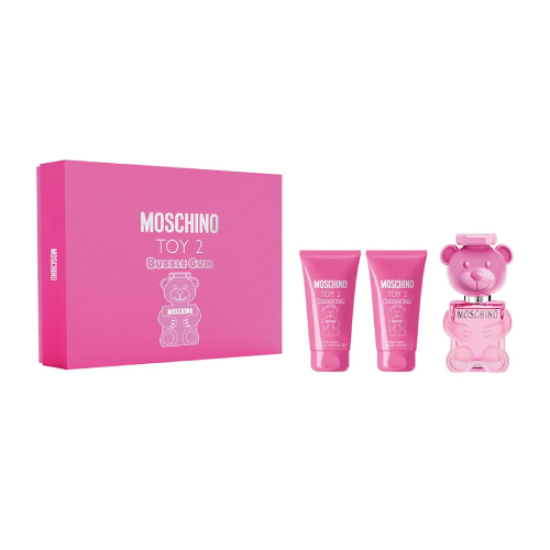 Moschino Toy 2 Bubble Gum 50ml EDT + 50ml Body Lotion + 50ml Shower Gel For Women 