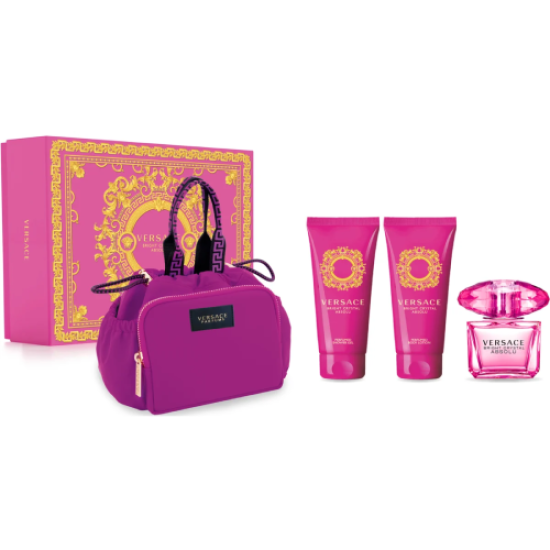 Versace Bright Crystal Absolu 90ml EDP + 100ml Body Lotion + 100ml Shower Gel + Make up case