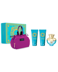 Versace Dylan Turquoise 100ml EDT + 100ml Shower Gel + 100 ml Body Lotion + Make up Case